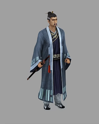 Ancient characters Taoist old Taoist practitioners 3d model