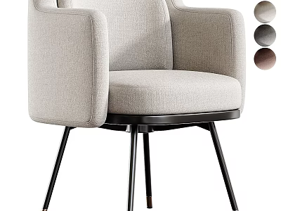Modern Fabric Accent Chair With Black Metal Legs And Multiple Color Options 3d model
