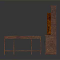 Various Wooden Furniture Pieces Including Bookshelf Cabinet And Display Stand Set