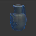 Vintage Handcrafted Ceramic Jug With Carved Floral Pattern For Home Decor