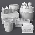 Wicker Storage Baskets Set with Fringed Edges for Organizing Laundry Toys and Home Decor