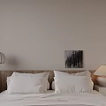 Modern Bedroom Interior Design With Large Window Beige Curtains Wooden Desk And White Bedding