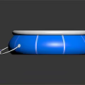 Blue Inflatable Swimming Pool Featuring White Rim Wave Pattern And Connecting Ropes 3d model