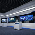 Modern Monitoring Room Command Operational Control Center 3d model