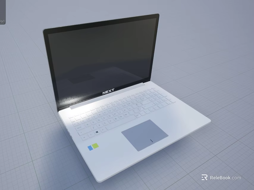 Sleek White Laptop With Ultra Thin Design And High Definition Display Screen For Portable Use 3d model 