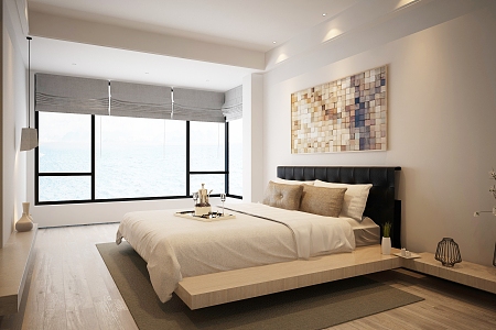 Modern Sea View Hotel Sea View Room 3d model