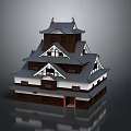 Traditional Ancient Multi tiered Wooden Building Featuring Classic Roof Design White Walls And Dark Tiles