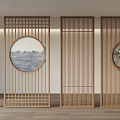 New Chinese style screen lattice partition 3d model