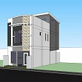 Modern Two Story Single Family House With Stone Accent And Large Windows