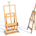 Two Wooden Art Easels With Different Structures As Art Studio Supplies