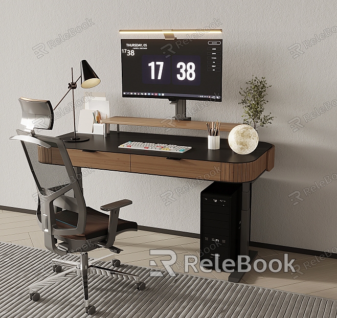 Modern Desk and Chair Desk E-sports Desk model