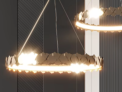 Modern Circular Pendant Light With Stylish Decorative Edge And LED Illumination 3d model