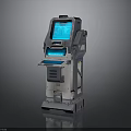 Standalone Self Service Kiosk With Interactive Touchscreen Display And Modern Design