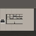 Modern Kitchen Interior With White Cabinets Built In Oven Open Shelves And Sink