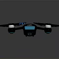 Modern Drone With Four Propellers Blue Lights And Sleek Body Design 3d model