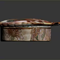 Ornate Clothing Accessory Box With Colorful Floral Patterns And Intricate Gold Detailing