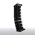 Professional Black Stacked Line Array Audio Speakers For Stage Performance Sound System 3d model