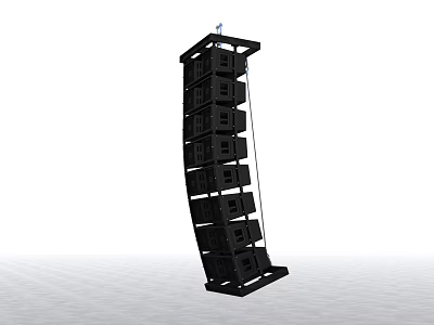 Professional Black Stacked Line Array Audio Speakers For Stage Performance Sound System 3d model