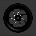Modern Car Alloy Wheel with Black Tire and Silver Spokes Design