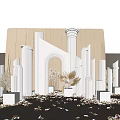 Modern Window Meichen Wedding Set Pin Point Background Wall 3d model