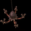 Artistic Metal Chandelier With Purple Shade Chain Hanging And Claw Decorations