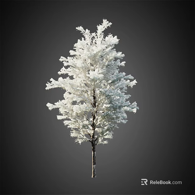 Stunning Snow Covered Arbor With Dense White Foliage Against Dark Background 3d model