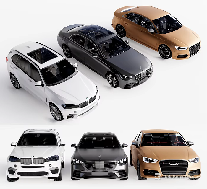 Various Colored Car Models Featuring Sedan And SUV Varieties On 3d model 