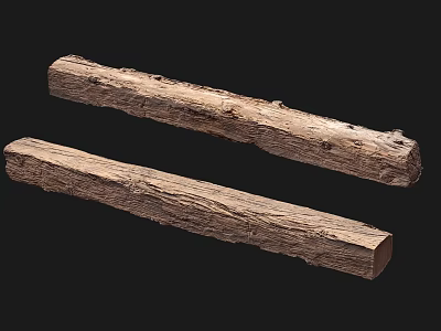 Natural Stone Wood Logs With Raw Surface Texture And Rustic Wooden Features 3d model