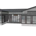 Modern Architecture With Wooden Elements And Glass Facade Sloped Roof Design