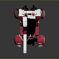 Futuristic Pink And White Car With Black Details Green Lights Rear Spoiler And Large Wheels