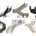 Modern Staircases Featuring Spiral Curved Designs Metal Railings And Wooden Steps