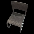 Modern Office Chair With Metal Frame And Wooden Seat Backrest Design