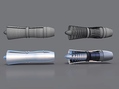 Detailed Engine 3D Models With External Texture And Internal Mechanical Parts 3d model
