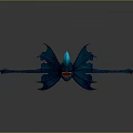 Mythical Blue Dragon Game Movie Character With Glowing Spine And Sharp Claws
