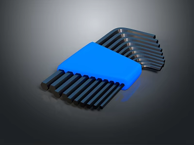 Modern Stylish Lighting Combination With Blue Accent And Black Curved Light Strips Design 3d model