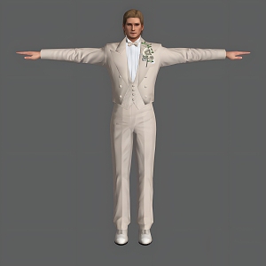 Middle-aged man groom emcee host suit teacher leather shoes lawyer boss businessman foreigner 3d model