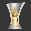 Silver Trophy with Golden Football Decoration and Base PAULERAO CHAMPION Text