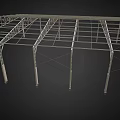Modern Furniture Metal Frame Structure With Grid Design And Support Columns