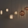 Stylish Pendant Lights With Various Designs Including Wooden Striped And Geometric Shapes