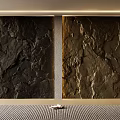 Textured Dark And Gold Stone Wall Panels For Modern Interior Decor 3d model