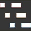 Colorful Storage Boxes with No77 Labels in Pink Orange Blue on Dark Reflective Surface