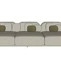 Modern three-seat sofa multiplayer sofa 3d model