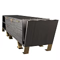 Modern Black Wooden TV Stand With Gold Metal Legs And Storage Cabinets Design