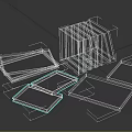 Electronic Appliances Black Gray Sheets in Various Sizes Stacked and Scattered