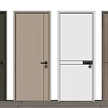 Modern swing door minimalist door combination 3d model