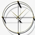 Minimalist Modern Circular Wall Clock With Metal Frame Golden Hands And Black Border