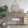 Nordic Dressing Table Dressing Mirrors Cosmetics 3d model