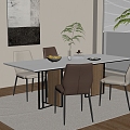 Modern Dining Table Chair Combination Dining Table Chair 3d model