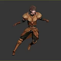 Game Movie Character Wearing Orange Armor In Dynamic 3D Designed Running Pose