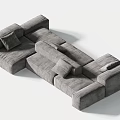 Modern Two-sided Sofa Combination Sofa Multiplayer Sofa 3d model